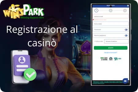 Registrazione al casinò Winspark 